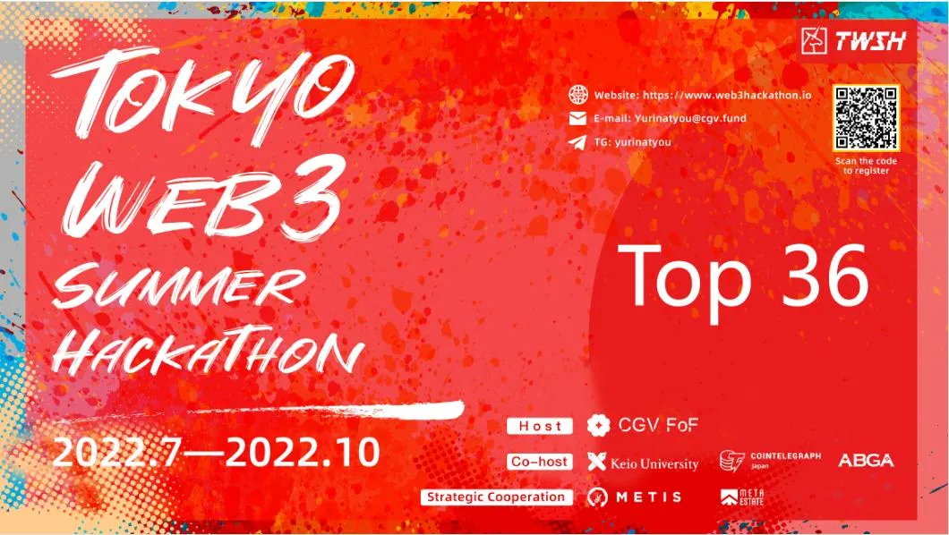 The list of the top 36 finalists for the Japan Web3 Hackathon (TWSH) has been announced