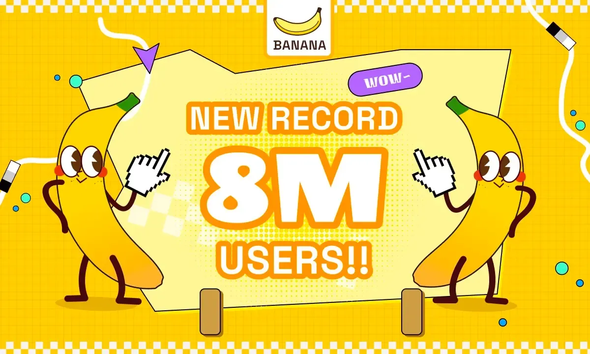 TON casual game BANANA breaks records with 8 million users in four weeks since launch