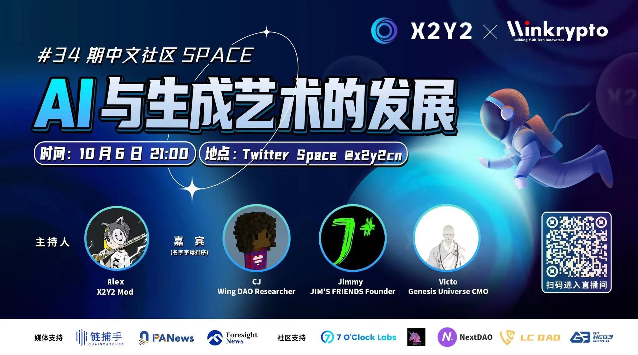 X2Y2 Twitter Space：AI 与生成艺术的发展