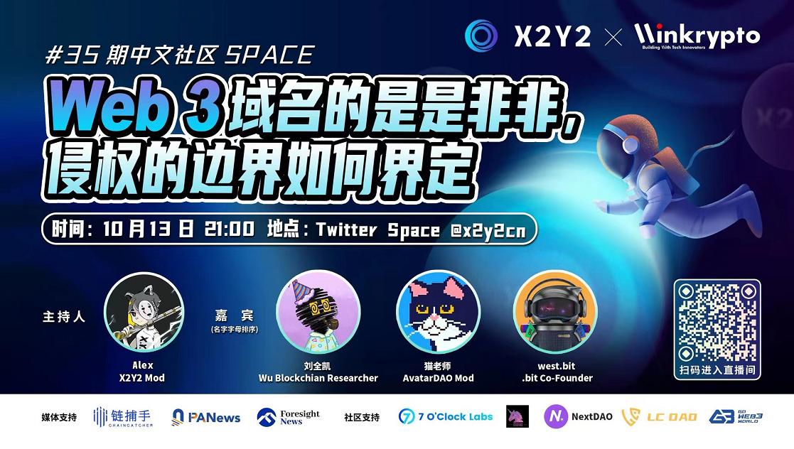 X2Y2 Space 回顾：Web3 域名的是是非非，侵权的边界如何界定