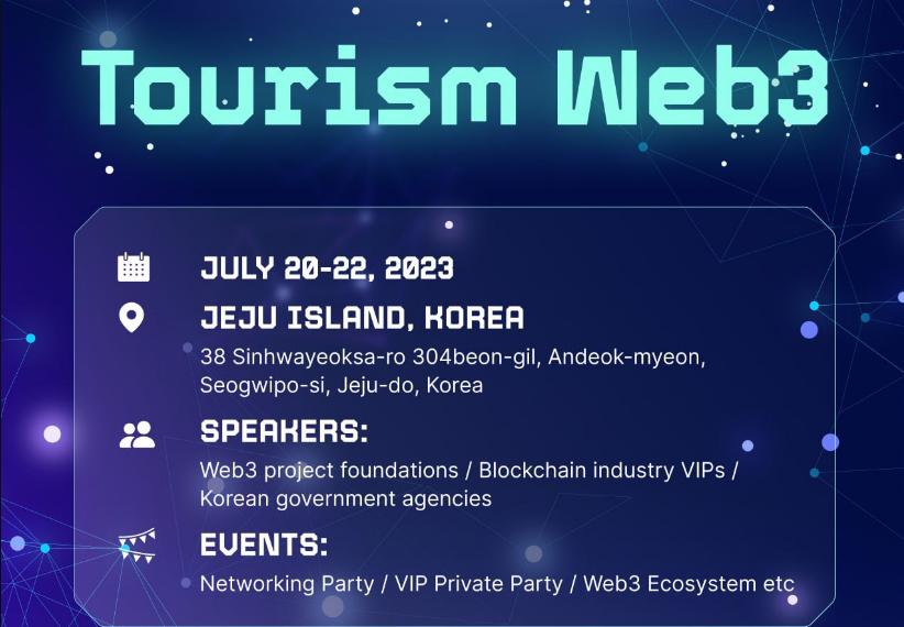 The "Tourism Web3 in KOREA" event will be held from July 20 to 22 on Jeju Island