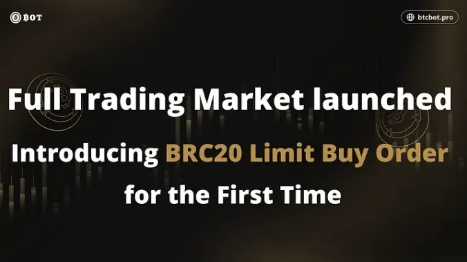 BTCBotは完全な取引市場を導入し、BRC20業界で初めての指値注文機能を実現しました。