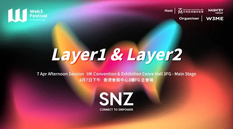 The "Infrastructure: Layer1 & Layer2" themed forum co-organized by SNZ was successfully held at the main venue of the Hong Kong Web3 Carnival