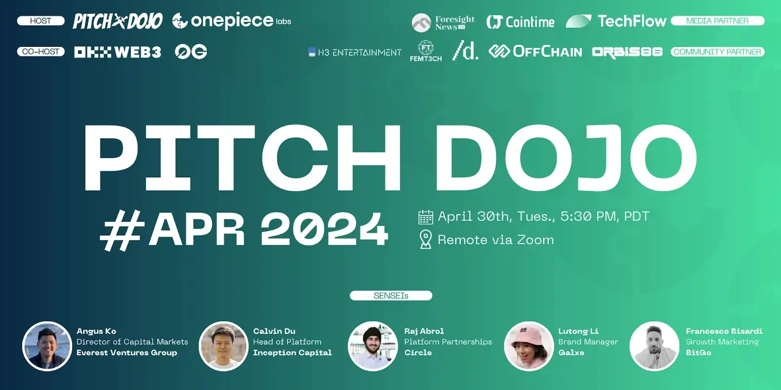 OnePiece Labs PITCH DOJO 2024APR 回顧：グローバルオンライン参加の新しい段階へ