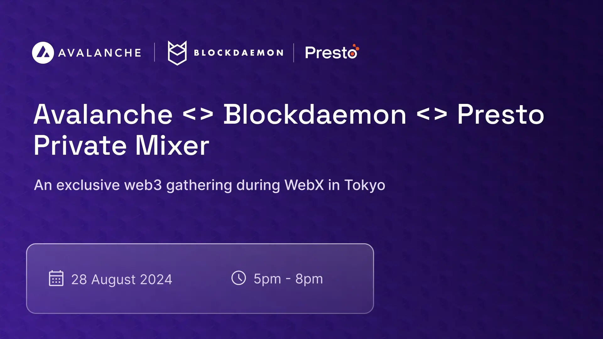 Avalanche <> Blockdaemon <> Presto Private Mixer