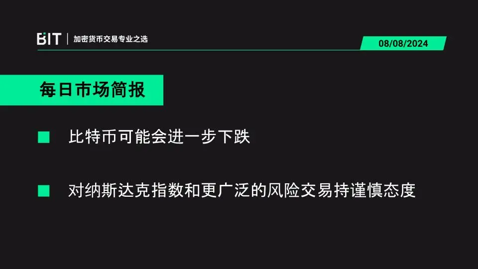 BIT 每日市场简报 08/08 - 如果头部科技股再次亏损 5000 亿美元比特币可能跌破 50K