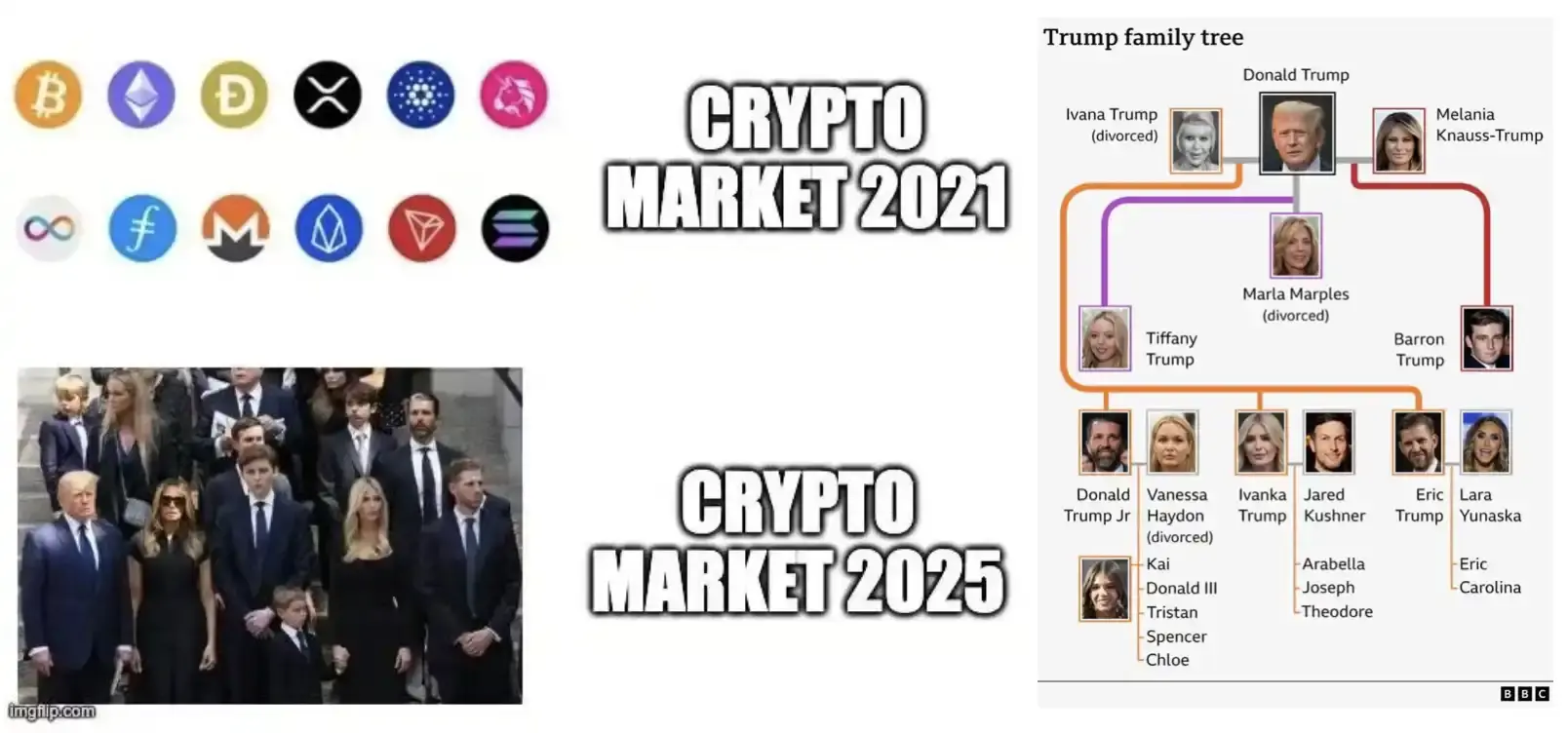 Two days before taking office, the Trump couple withdrew $65 billion from the cryptocurrency market