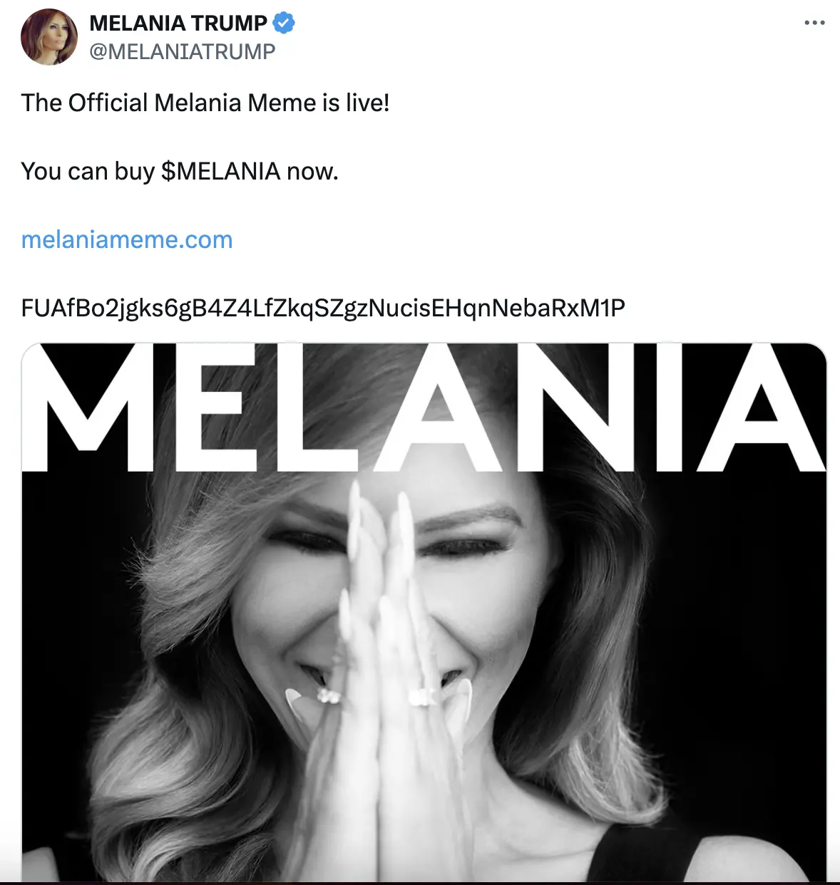 Trump family is at it again! "First Lady Coin" MELANIA briefly surpasses $10 billion in market cap, multiple token details spark market controversy