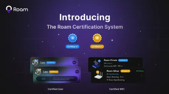 Roam launches a certification system to improve network connection quality, unlock airdrop rewards, and exclusive blind boxes