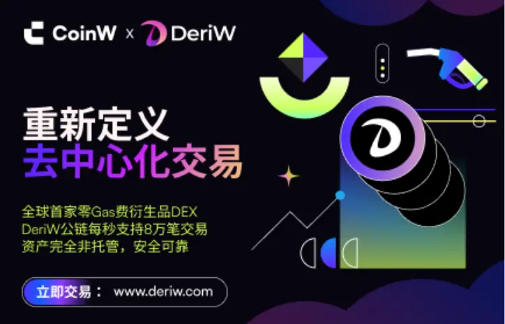 CoinW 新品：DeriW 打造零成本交易生態、將改變 DEX 格局